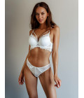 Lace set with decorative shoulder straps, push-up