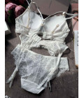 Lace set with detachable harness, push-up