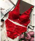 Lace set on a thin cup, no push-up