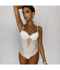 Bodysuit with lace and lacing at the back