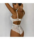 Bodysuit with lace and lacing at the back